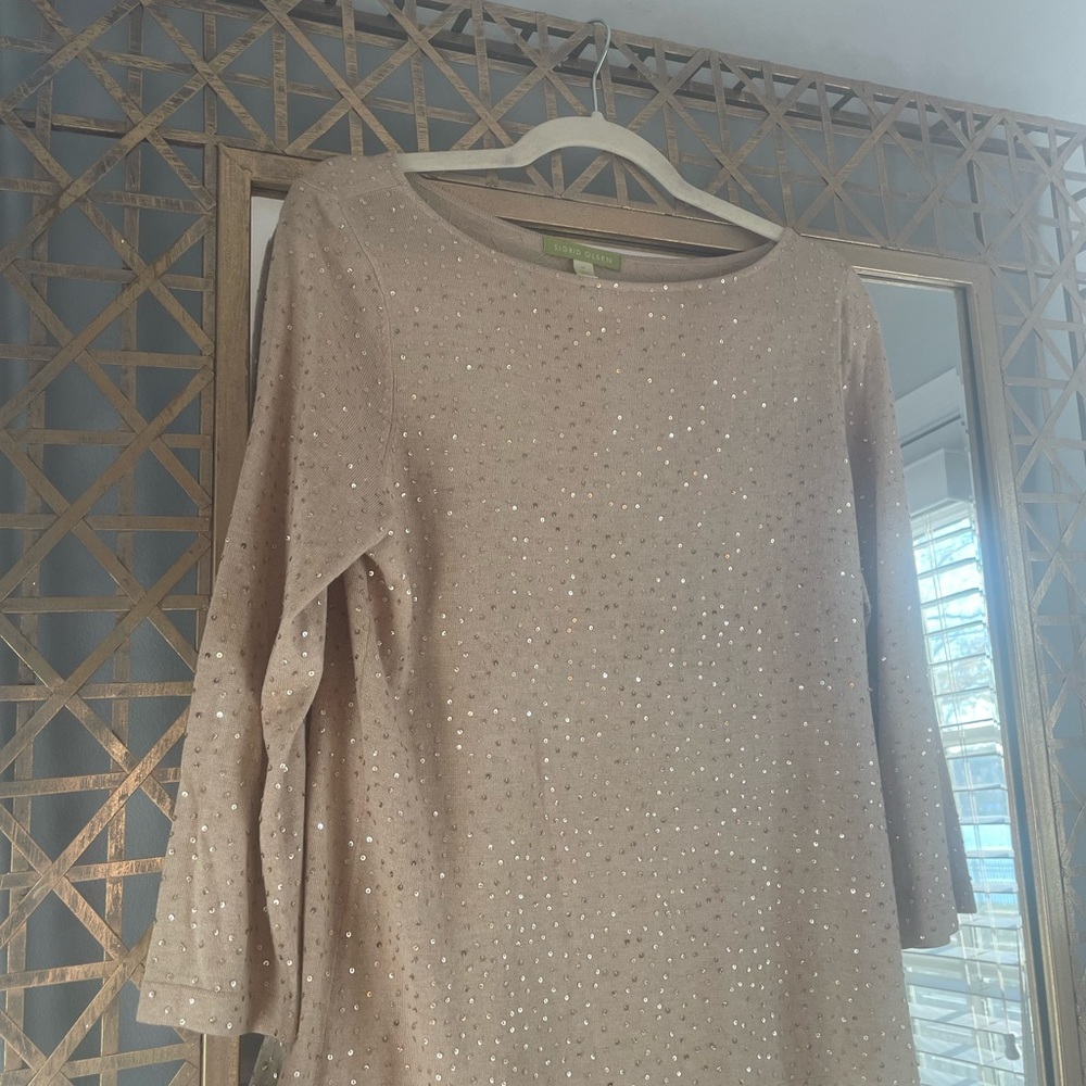 Sigrid Olsen Women’s Sparkly Camel Color Silk & M… - image 3